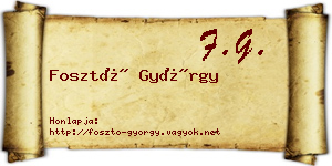Fosztó György névjegykártya