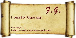 Fosztó György névjegykártya