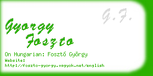 gyorgy foszto business card
