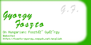 gyorgy foszto business card